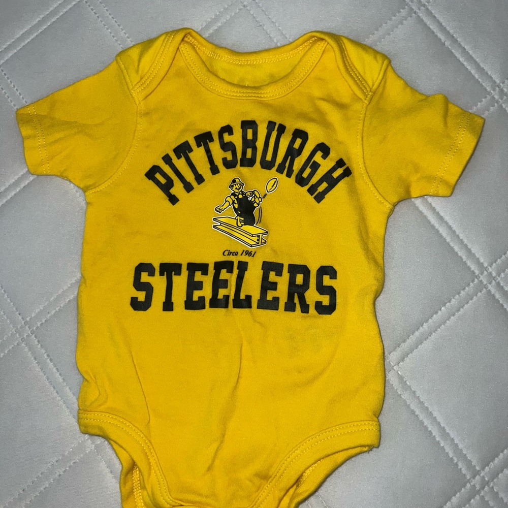 Pittsburgh Steelers Yellow Baby Onesie